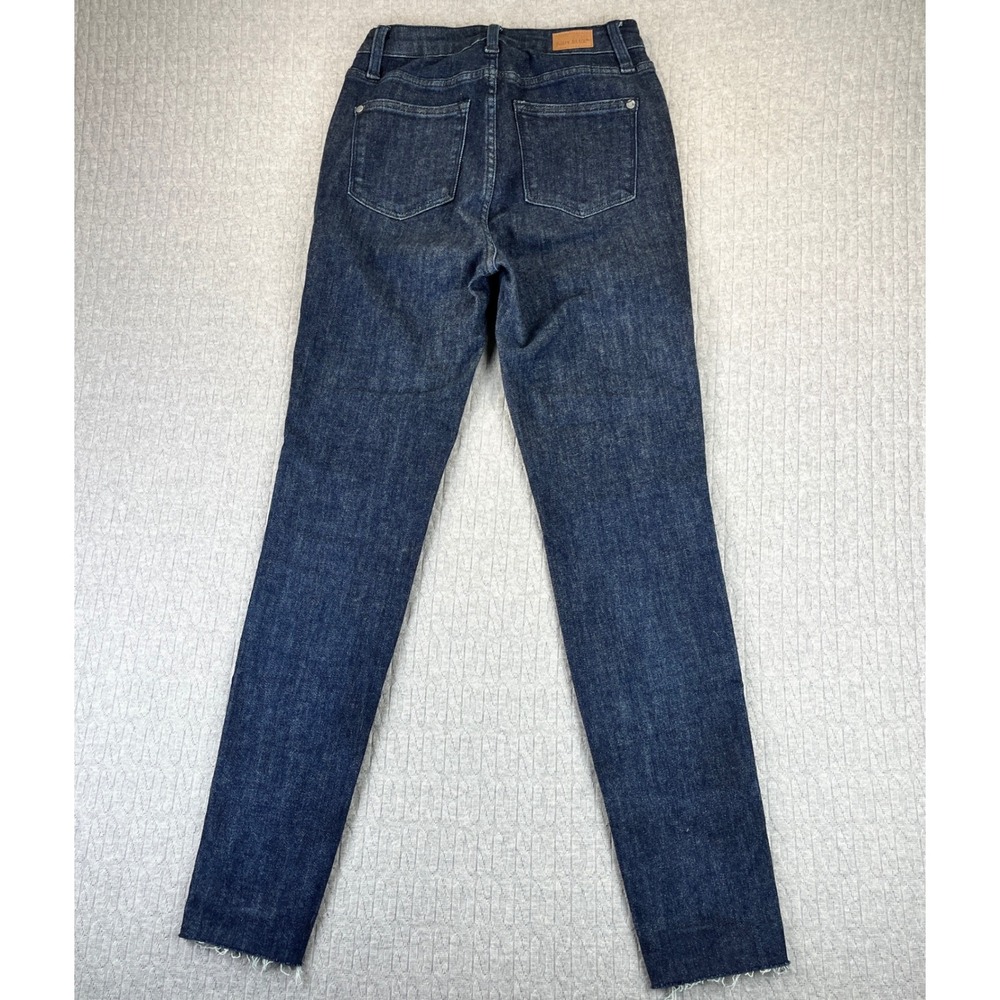 New Judy Blue Skinny Fit Jeans Women 0/24(23X28 1/2) high rise Dark Wash Raw Hem - Picture 10 of 12